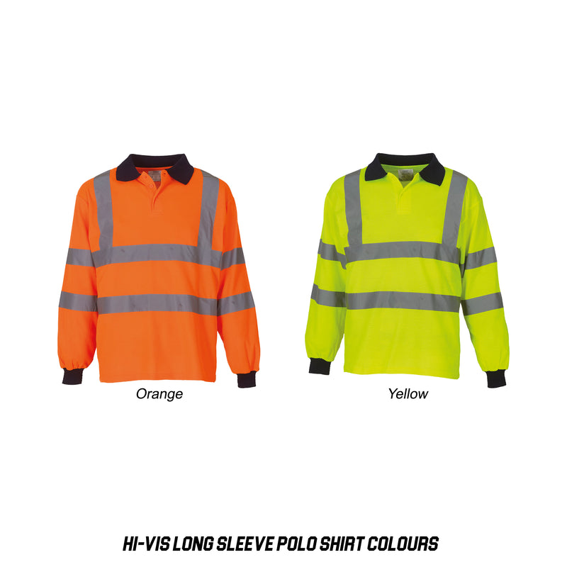 10 Hi-Vis Long Sleeve Polo Shirts