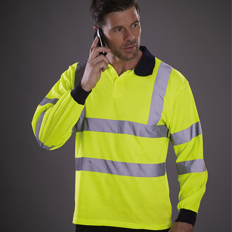 10 Hi-Vis Long Sleeve Polo Shirts