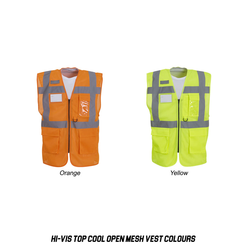 10 Hi-Vis Top Cool Open Mesh Vests