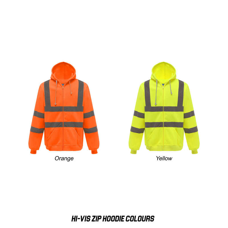 10 Hi-Vis Zip Hoodies